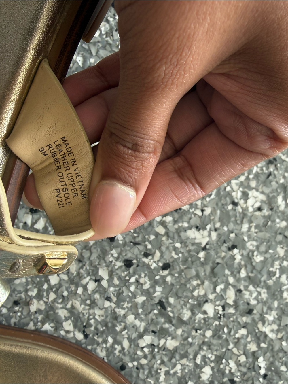 Michael Kors Metallic Gold MK Medallion Thong Sandals - Picture 2 of 2